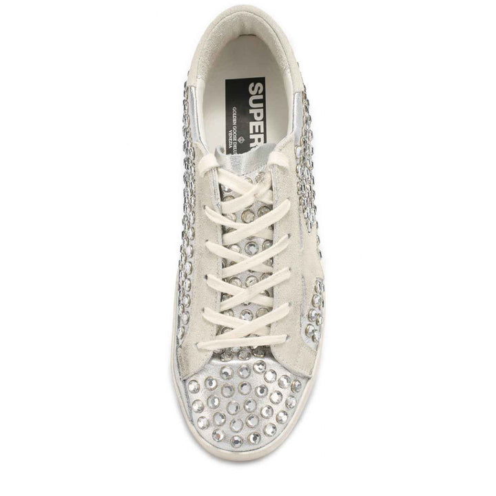 GOLDEN GOOSE STUDDED RHINESTONE SUPERSTAR SNEAKERS