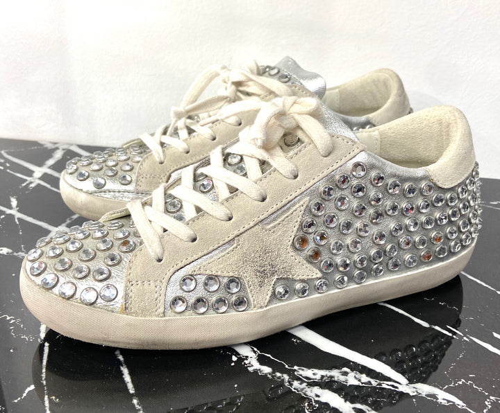 GOLDEN GOOSE STUDDED RHINESTONE SUPERSTAR SNEAKERS