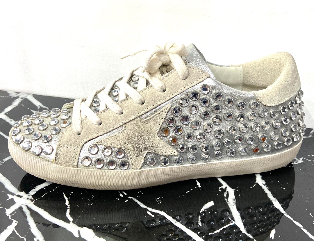 GOLDEN GOOSE STUDDED RHINESTONE SUPERSTAR SNEAKERS