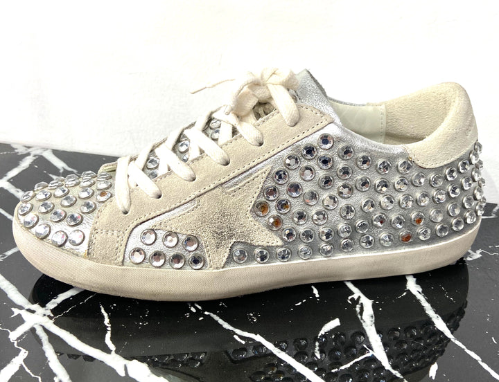 GOLDEN GOOSE STUDDED RHINESTONE SUPERSTAR SNEAKERS