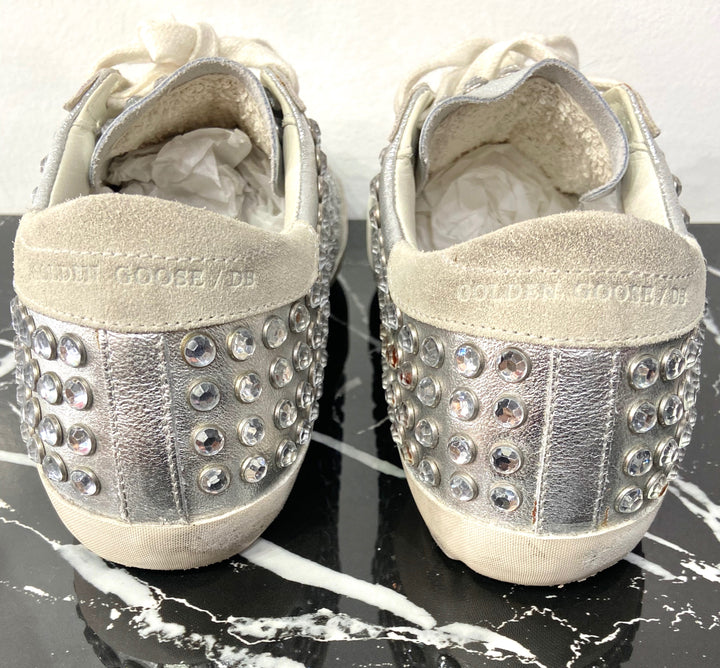 GOLDEN GOOSE STUDDED RHINESTONE SUPERSTAR SNEAKERS