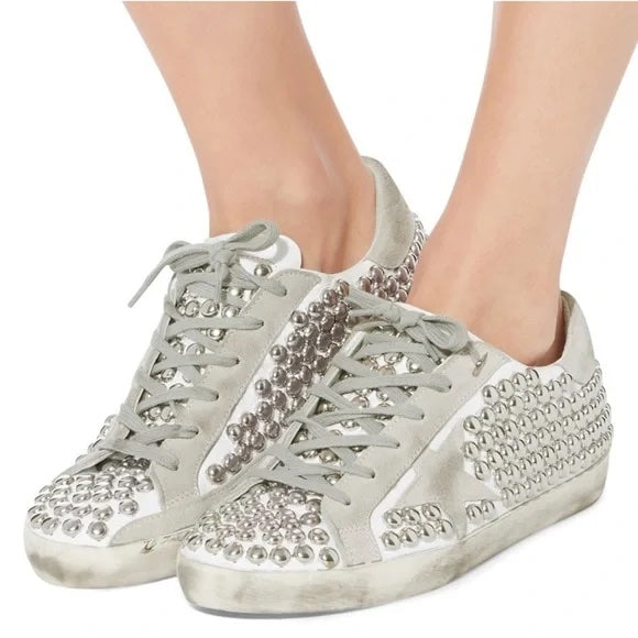 GOLDEN GOOSE STUDDED SUPERSTAR SNEAKERS