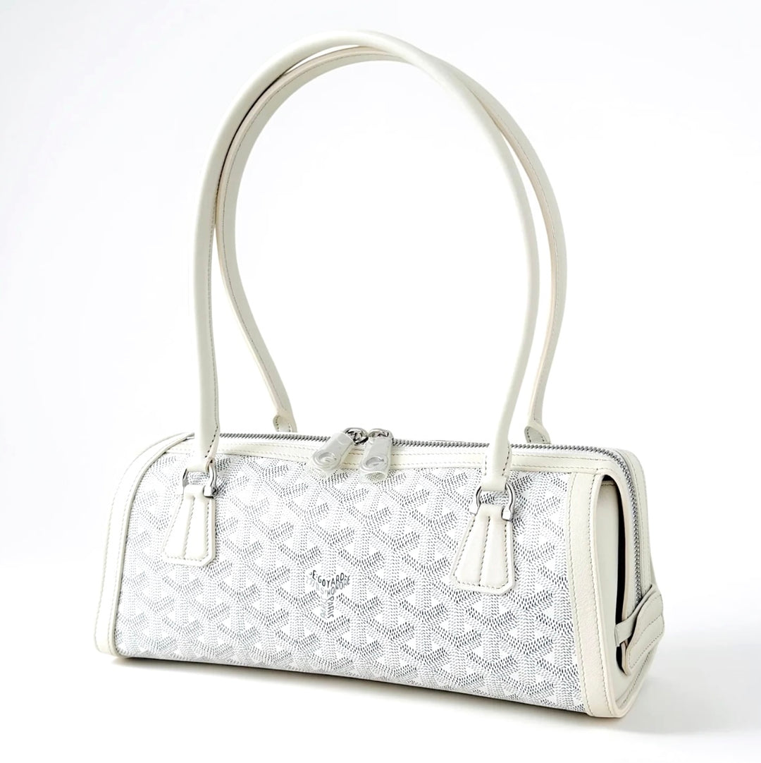 GOYARD BONBONNIÈRE GOYARDINE &amp; CALFSKIN LEATHER HANDBAG