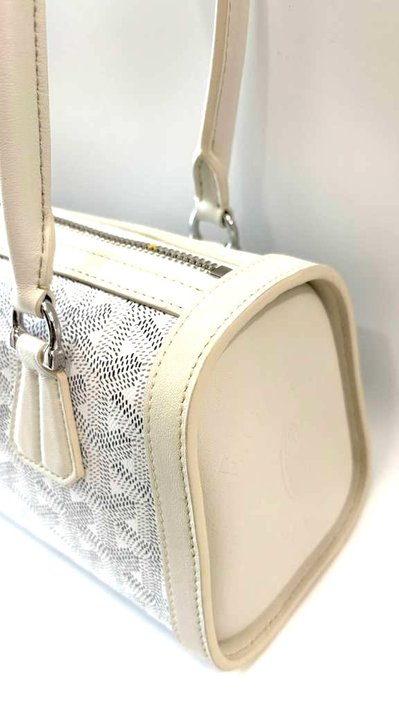 GOYARD BONBONNIÈRE GOYARDINE &amp; CALFSKIN LEATHER HANDBAG