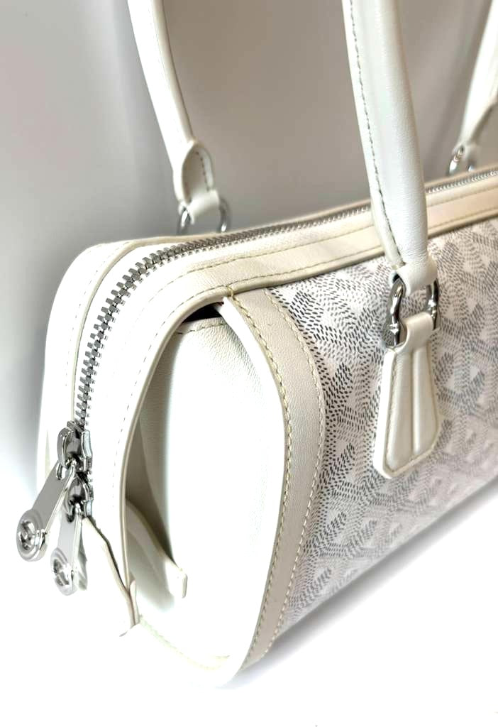 GOYARD BONBONNIÈRE GOYARDINE &amp; CALFSKIN LEATHER HANDBAG