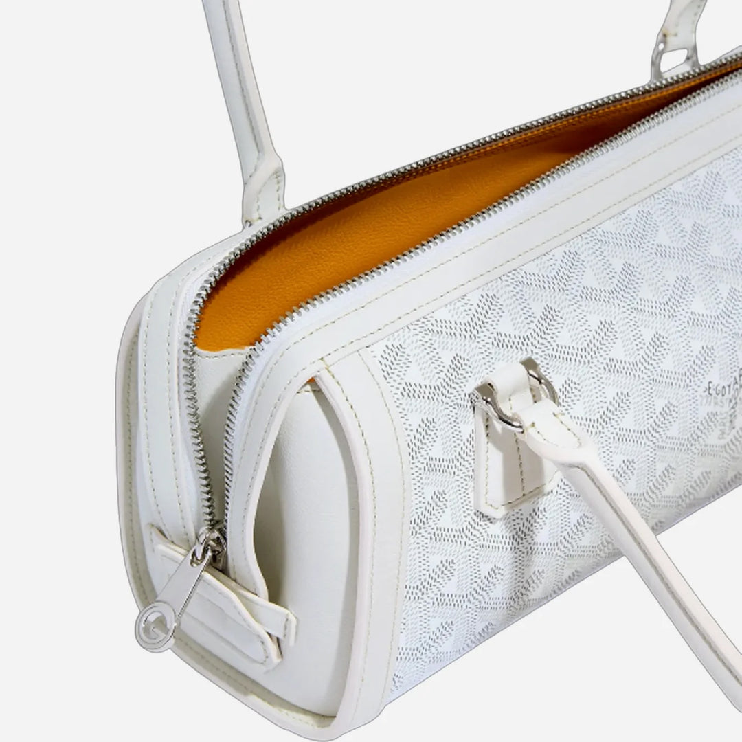 GOYARD BONBONNIÈRE GOYARDINE &amp; CALFSKIN LEATHER HANDBAG