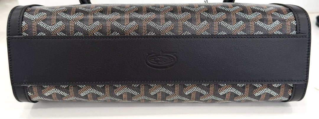 GOYARD BONBONNIÈRE GOYARDINE &amp; CALFSKIN LEATHER HANDBAG