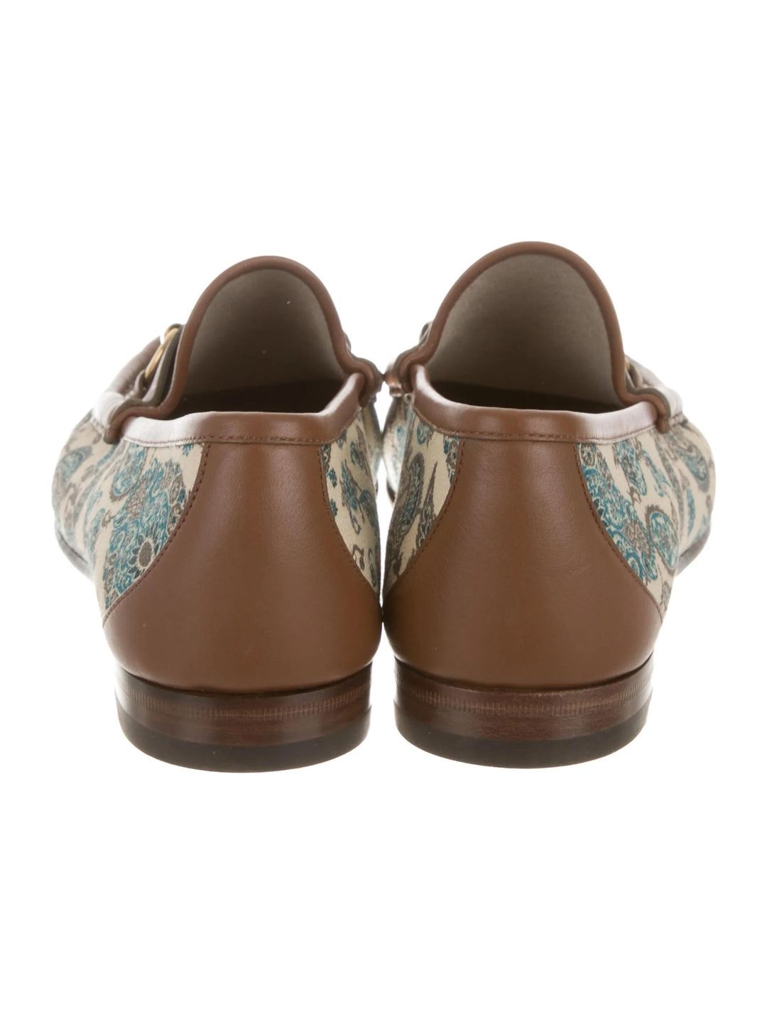 GUCCI 1953 COLLECTION PAISLEY CANVAS &amp; LEATHER HORSEBIT LOAFERS