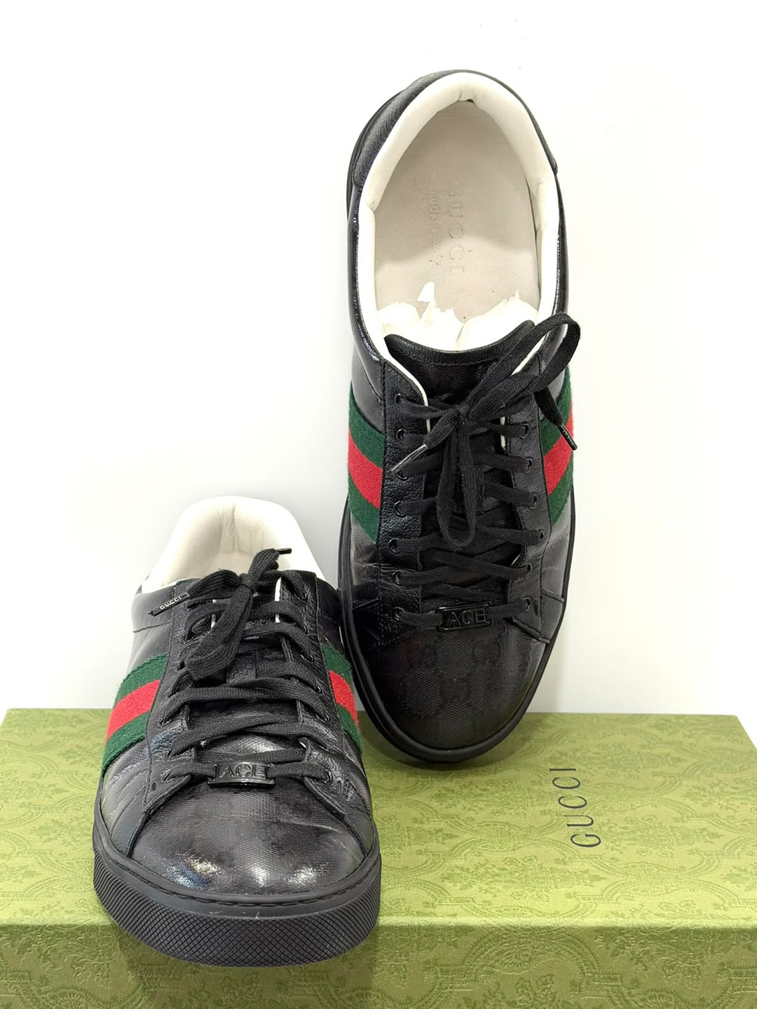 GUCCI ACE CRYSTAL WEB MEN&