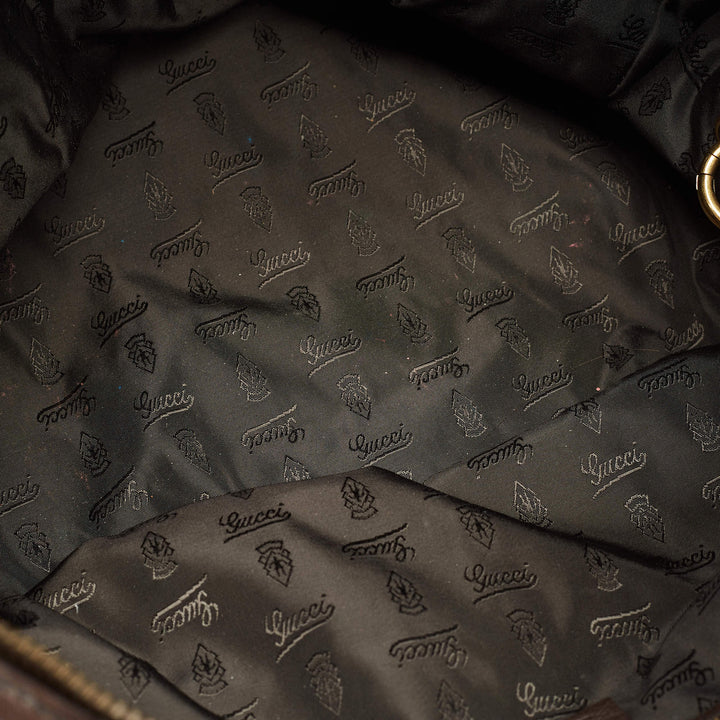 GUCCI BABOUSKA INDY CALFSKIN LEATHER &amp; SUEDE LARGE BOSTON BAG