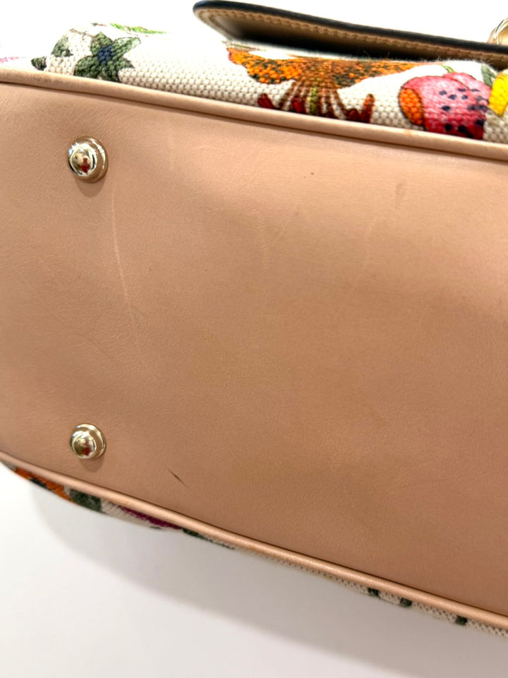 GUCCI BAMBOO FLORA STUDDED HOBO BAG