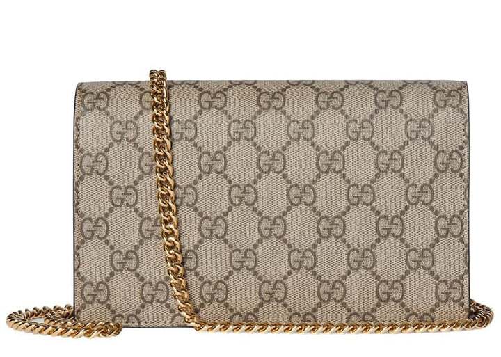GUCCI BI-COLOR GG MARMONT WALLET ON CHAIN