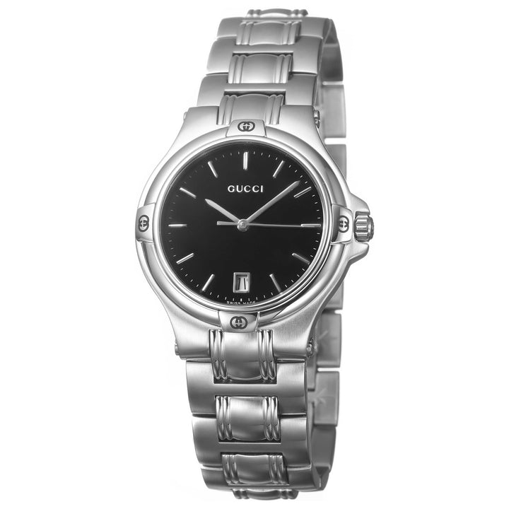 GUCCI 9040M BLACK DIAL STAINLESS STEEL QUARTZ WATCH