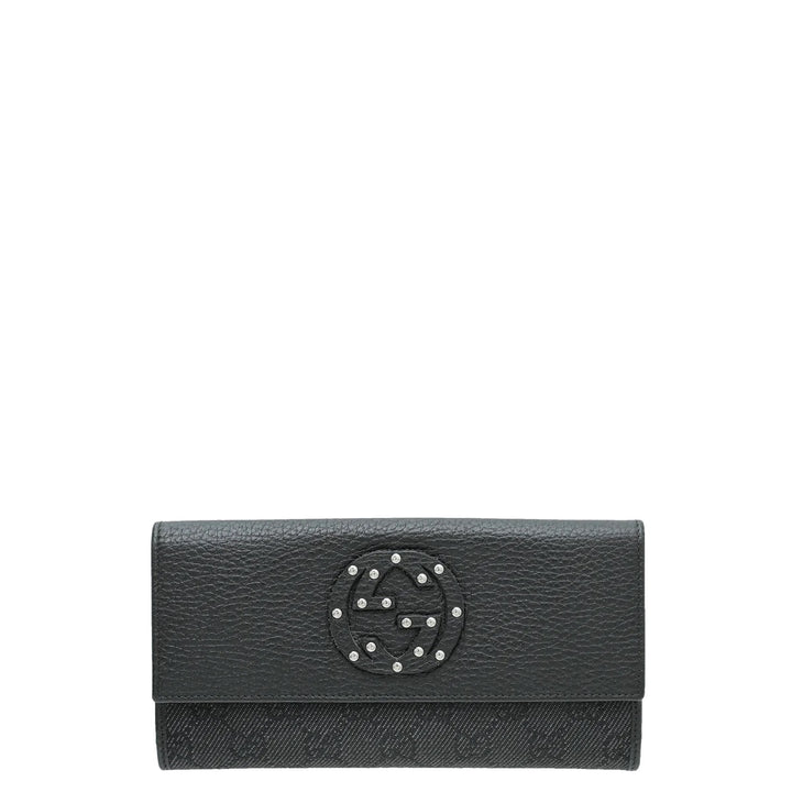 GUCCI STUDDED INTERLOCKING G CONTINENTAL WALLET