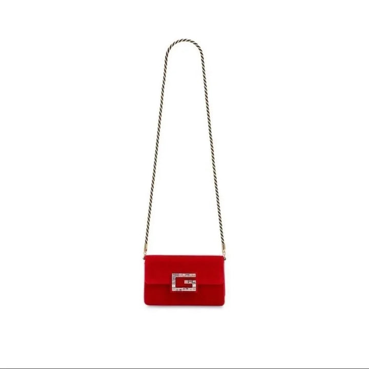GUCCI BROADWAY VELVET CRYSTAL G SHOULDER BAG