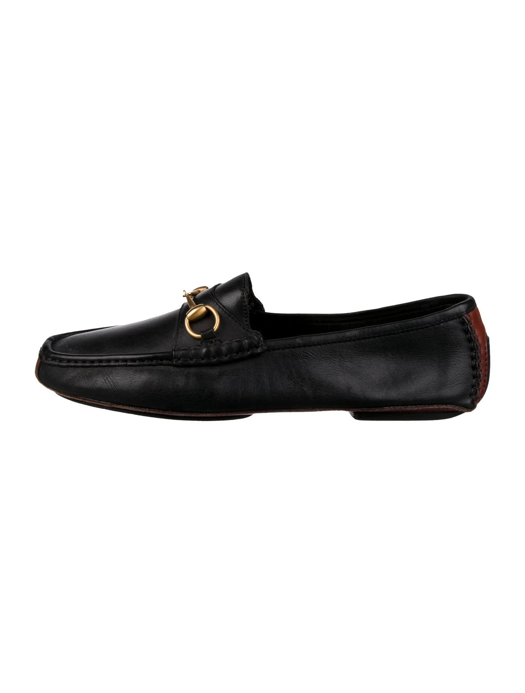 GUCCI CALFSKIN LEATHER HORSEBIT DRIVER LOAFERS