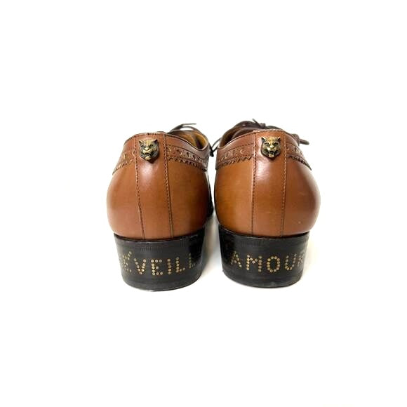 GUCCI REVEILLE AMOUR WINGTIP CALFSKIN LEATHER BROGUE OXFORDS
