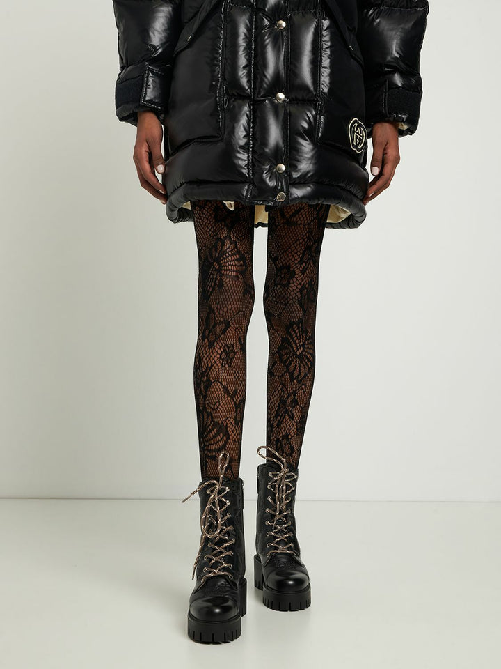 GUCCI CORDOVAN LUX NAPPA GG MATELASSE LACE UP COMBAT BOOTS