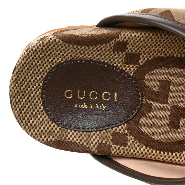 GUCCI GG JUMBO NAPPA CANVAS PLATFORM MULES