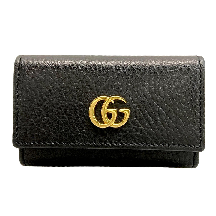 GUCCI GG MARMONT PEBBLED CALFSKIN 6-KEY HOLDER WALLET