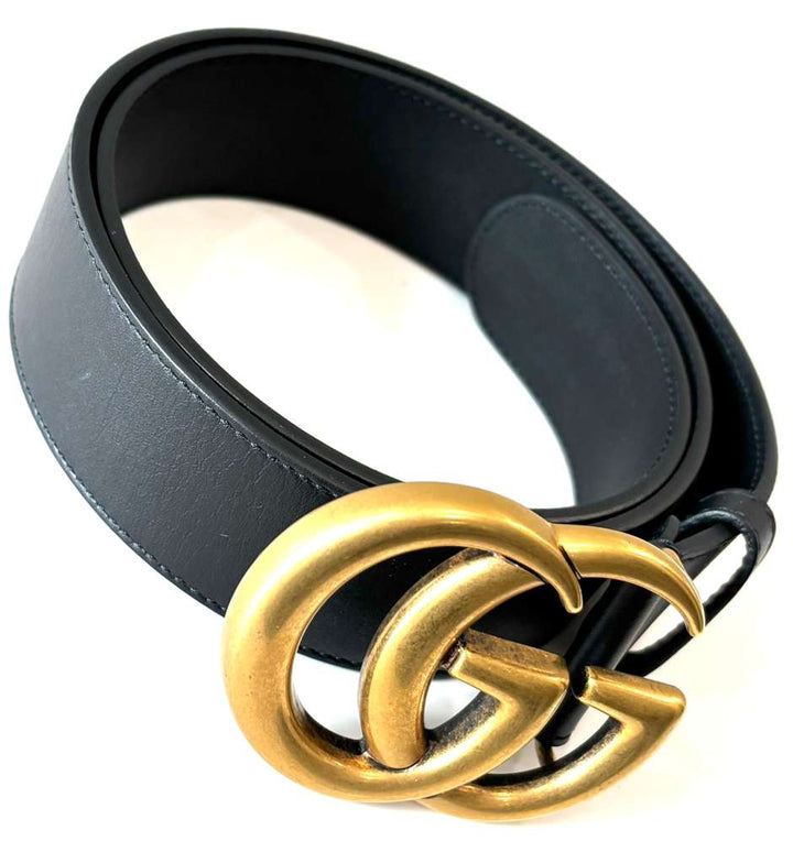 GUCCI GG MARMONT WIDE TEXTURED CALFSKIN LEATHER BELT
