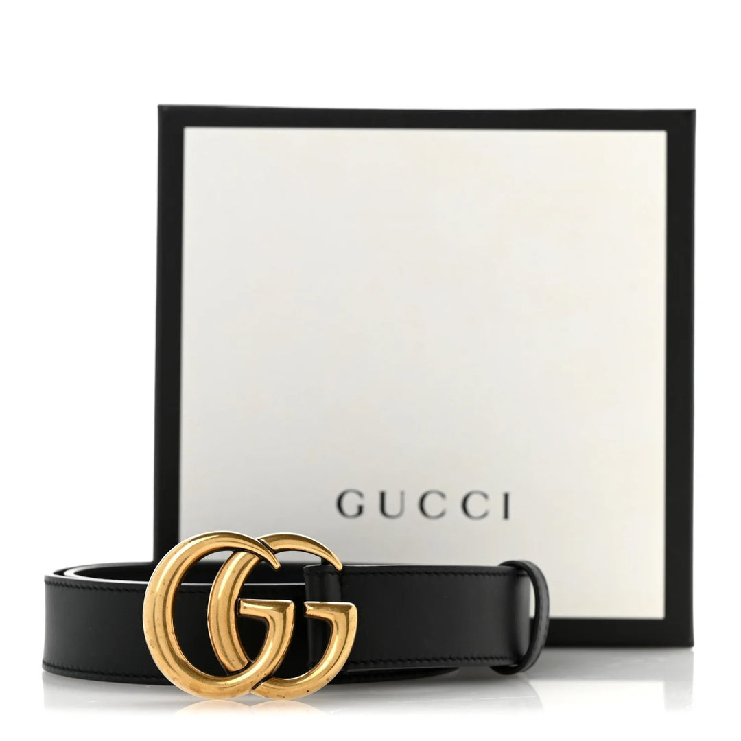 GUCCI GG MARMONT CALFSKIN LEATHER SLIM BELT