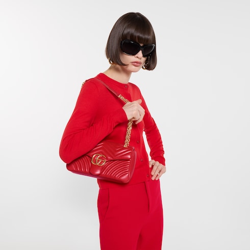 GUCCI GG MARMONT MATELASSÉ QUILTED CALFSKIN MEDIUM SHOULDER BAG