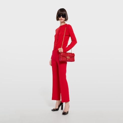 GUCCI GG MARMONT MATELASSÉ QUILTED CALFSKIN MEDIUM SHOULDER BAG