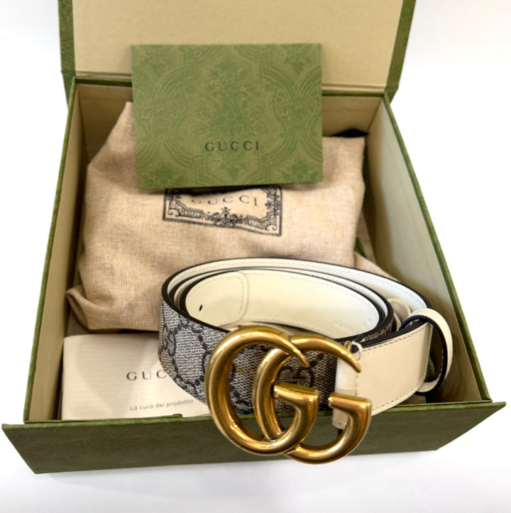 GUCCI GG SUPREME MONOGRAM CALFSKIN LEATHER 40MM BELT