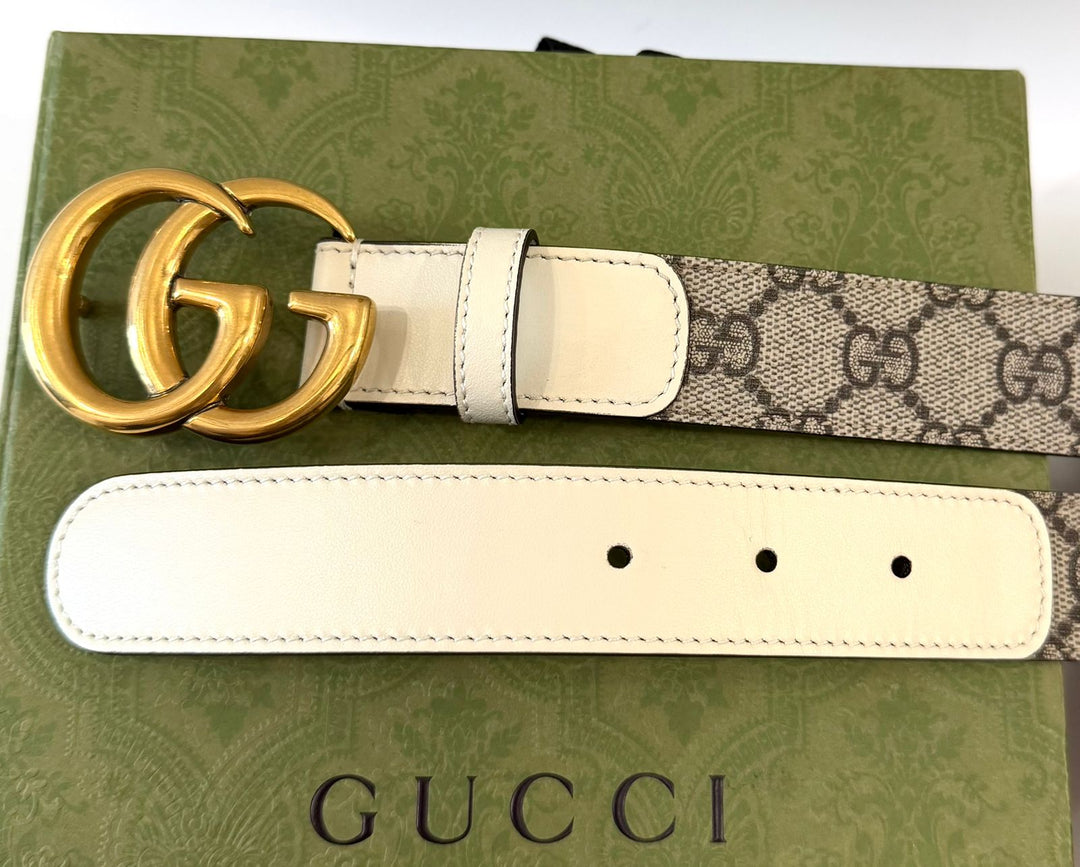 GUCCI GG SUPREME MONOGRAM CALFSKIN LEATHER 40MM BELT