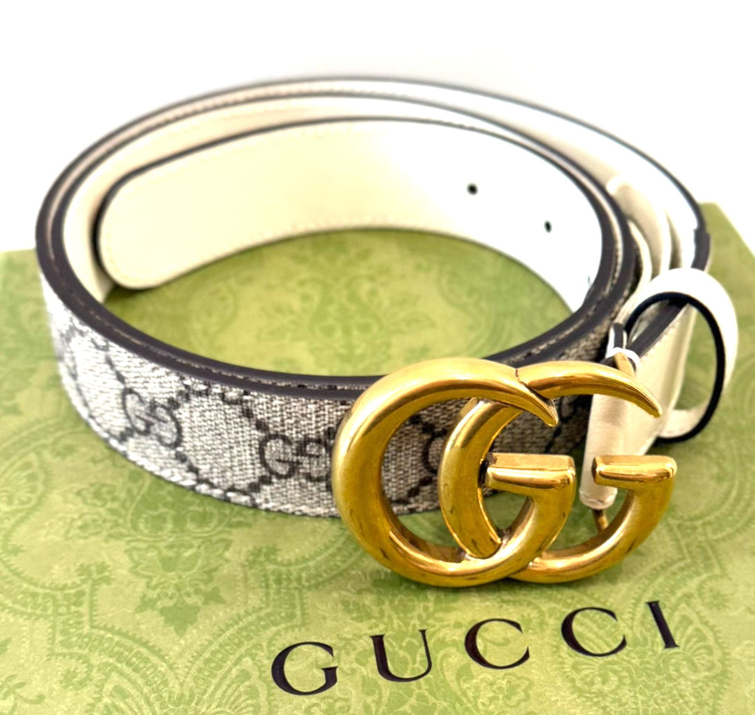 GUCCI GG SUPREME MONOGRAM CALFSKIN LEATHER 40MM BELT