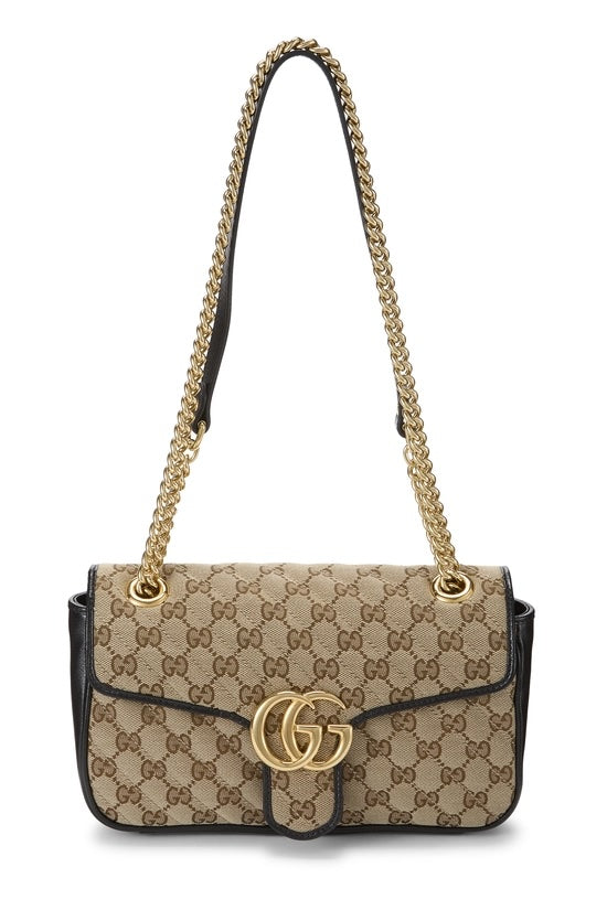 GUCCI MONOGRAM MATELASSE DIAGONAL SMALL GG MARMONT SHOULDER BAG