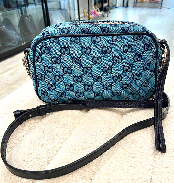 GUCCI GG MARMONT DIAGONAL QUILTED SMALL SHOULDER BAG