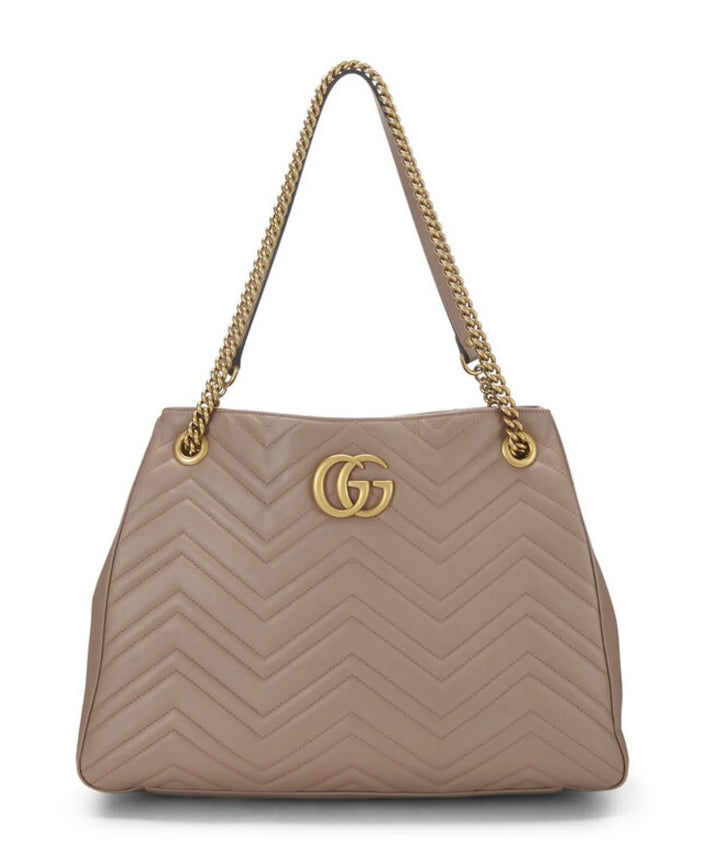 GUCCI GG MARMONT QUILTED MATELASSE CALFSKIN LEATHER SHOULDER BAG