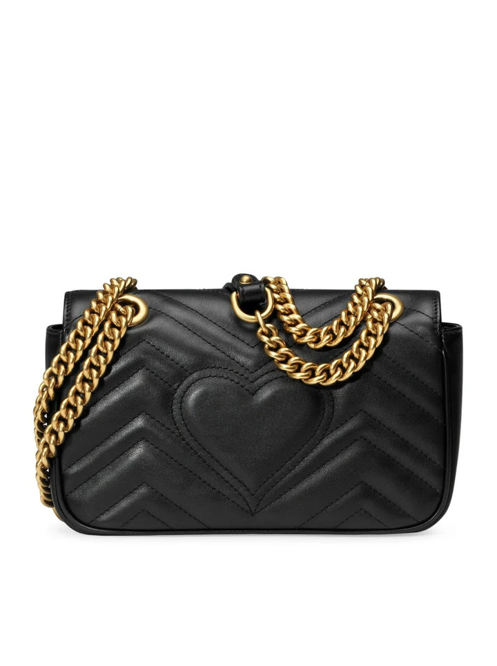 GUCCI GG MARMONT SMALL MATELASSÉ CALFSKIN LEATHER SHOULDER BAG