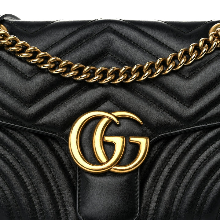 GUCCI GG MARMONT QUILTED CALFSKIN LEATHER SMALL BAG