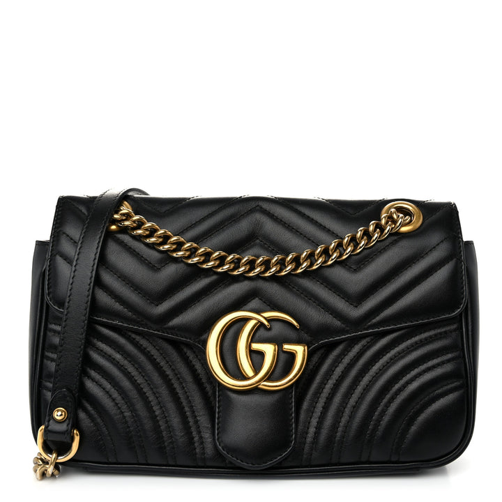 GUCCI GG MARMONT QUILTED CALFSKIN LEATHER SMALL BAG