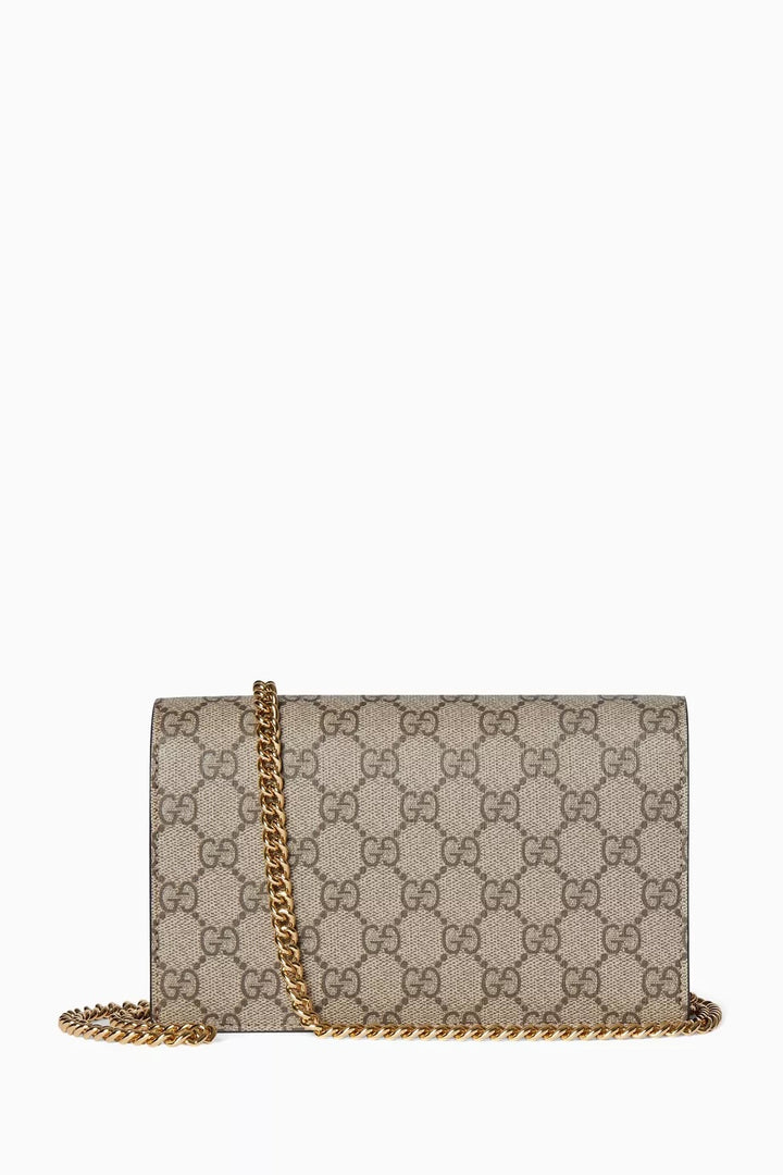GUCCI GG MARMONT BI-COLOR WALLET ON CHAIN