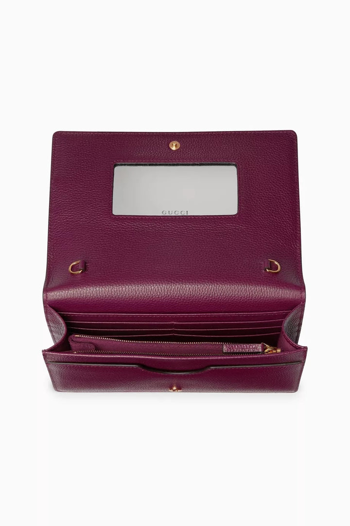 GUCCI GG MARMONT BI-COLOR WALLET ON CHAIN