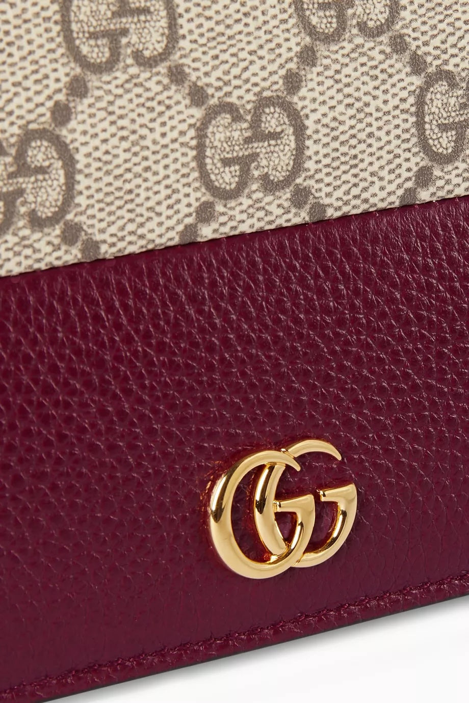 GUCCI GG MARMONT BI-COLOR WALLET ON CHAIN