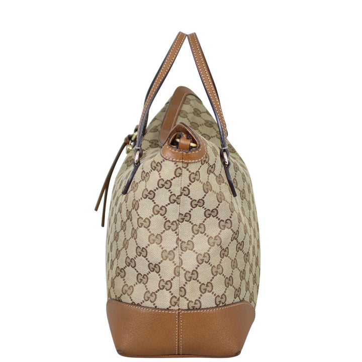 GUCCI GG MONOGRAM CANVAS &amp; CALFSKIN LEATHER BREE SHOULDER BAG