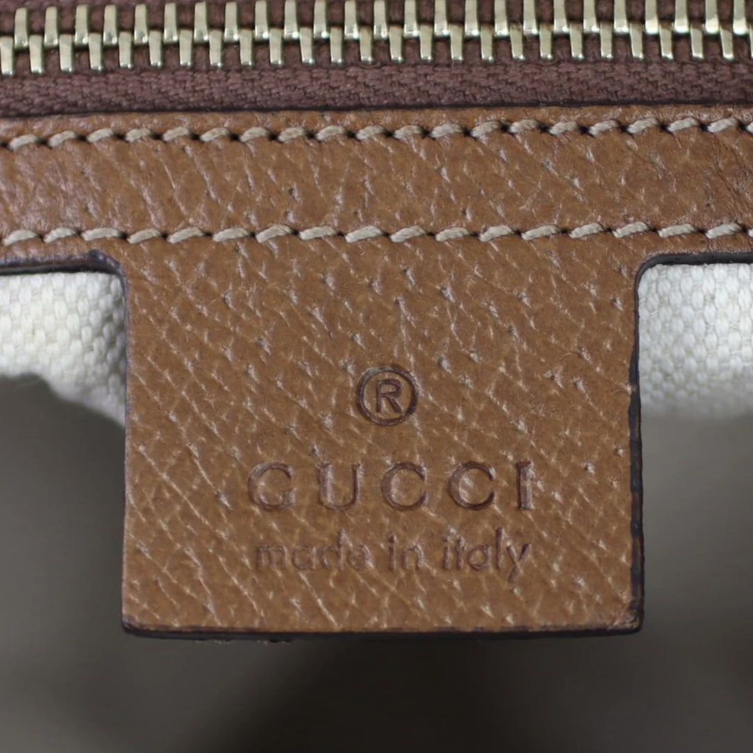 GUCCI GG MONOGRAM CANVAS &amp; CALFSKIN LEATHER BREE SHOULDER BAG