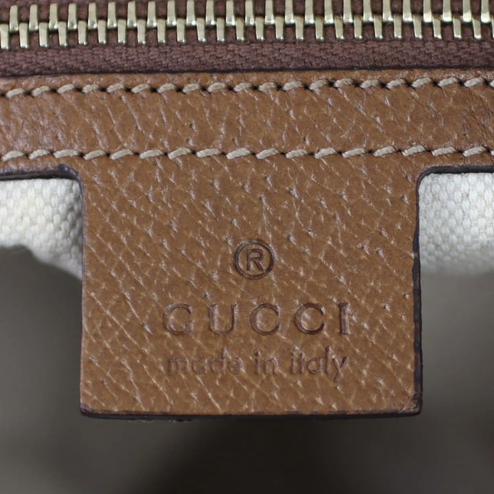 GUCCI GG MONOGRAM CANVAS &amp; CALFSKIN LEATHER BREE SHOULDER BAG