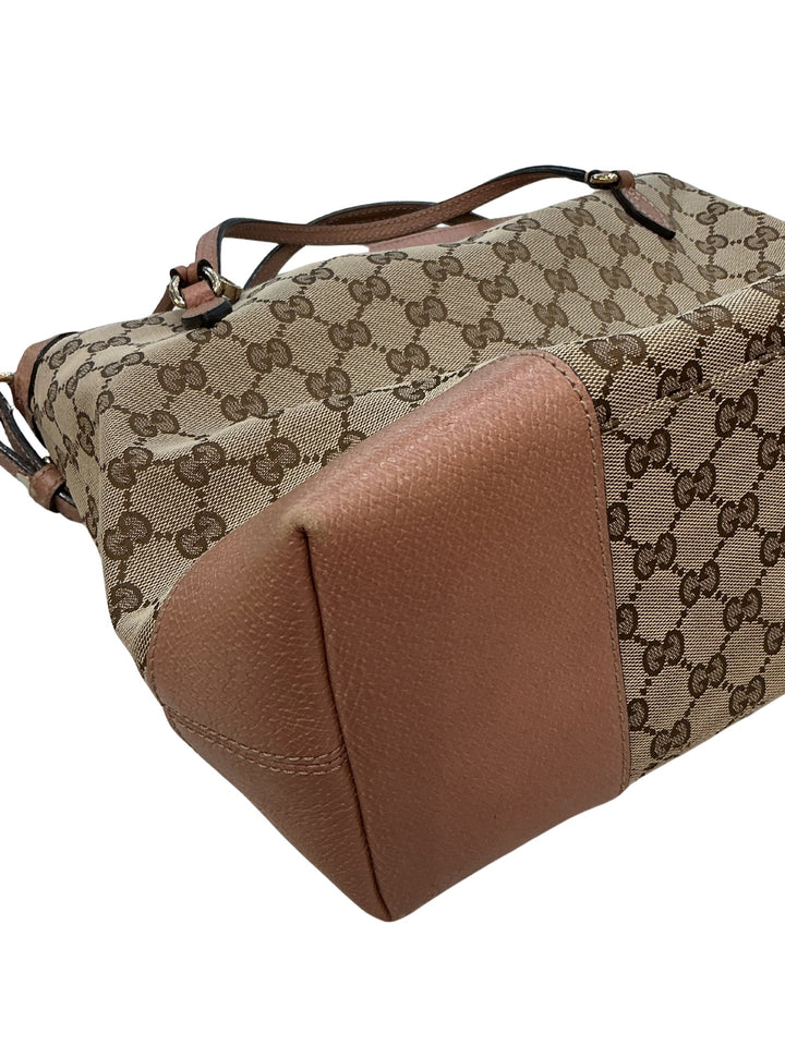 GUCCI GG MONOGRAM CANVAS &amp; CALFSKIN LEATHER BREE SHOULDER BAG