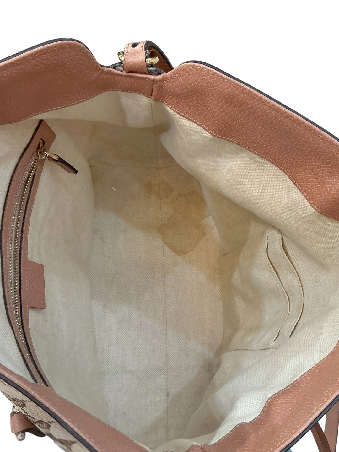GUCCI GG MONOGRAM CANVAS &amp; CALFSKIN LEATHER BREE SHOULDER BAG