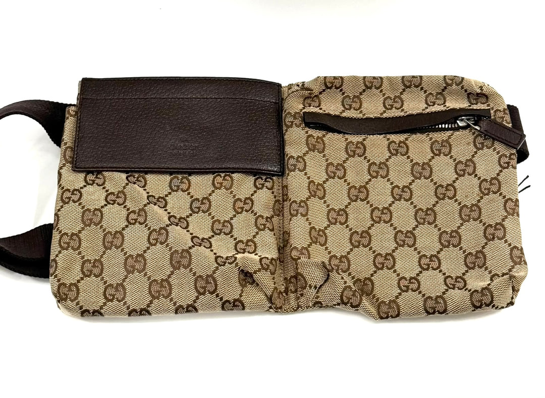 GUCCI GG SUPREME MONOGRAM DOUBLE POCKET BELT BAG