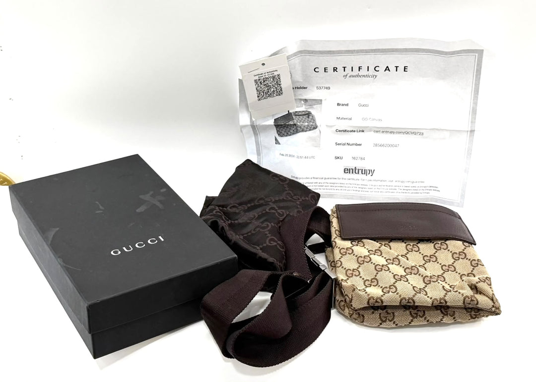GUCCI GG SUPREME MONOGRAM DOUBLE POCKET BELT BAG