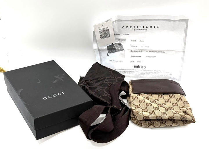 GUCCI GG SUPREME MONOGRAM DOUBLE POCKET BELT BAG
