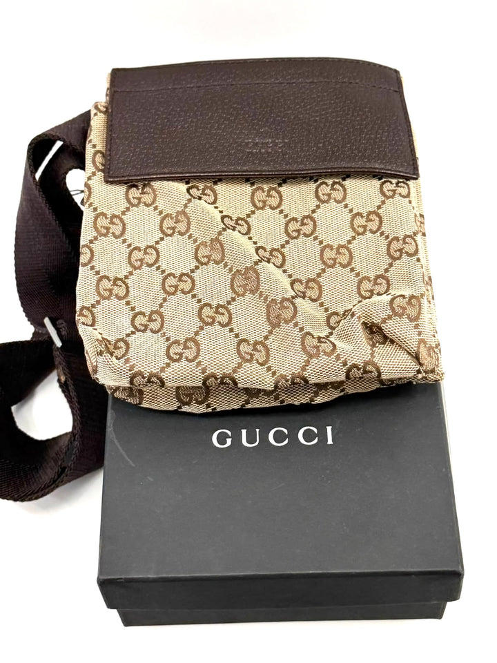GUCCI GG SUPREME MONOGRAM DOUBLE POCKET BELT BAG