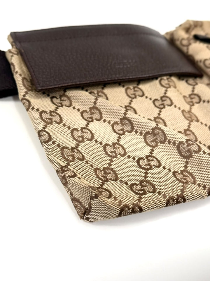 GUCCI GG SUPREME MONOGRAM DOUBLE POCKET BELT BAG